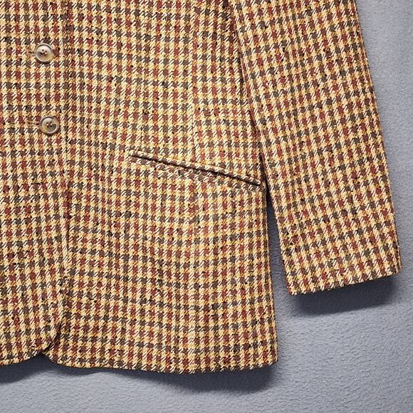Vtg Pendleton Knockabouts Women Blazer 10 Wool Blend Tweed Faux Suede Collar USA - Picture 13 of 13